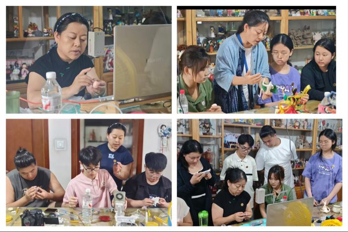 李春芳老師對實(shí)踐團(tuán)傳授面塑技巧